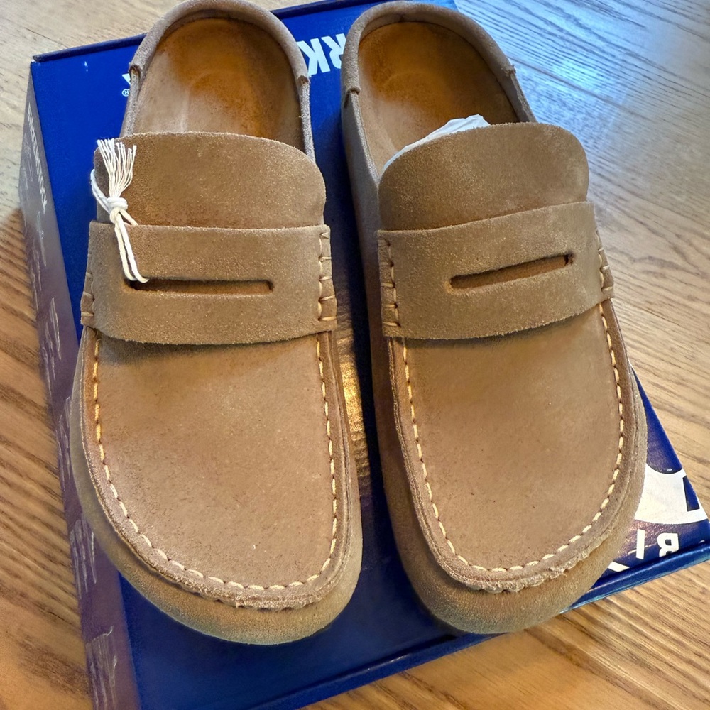 Birkenstock Taupe Naples Wrapped Loafers 38